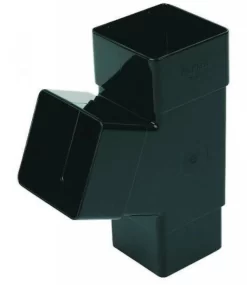 FLOPLAST 65mm Square 67 Degree Downpipe Branch – Black