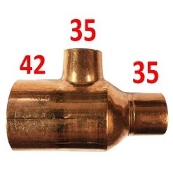 42mm X 35mm X 35mm Endfeed Reducing Tee