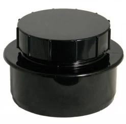 FLOPLAST 110mm Soil Screwed Access Cap – Black