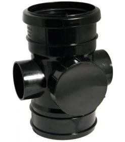 FLOPLAST 110mm Soil Access Ring Seal Socket To Solvent – Black