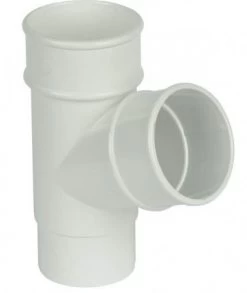FLOPLAST 68mm Round 67 Degree Downpipe Branch – White