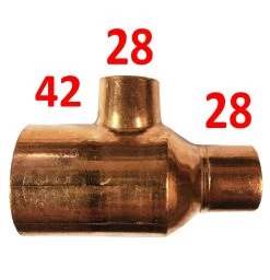 42mm X 28mm X 28mm Reducing Tee – End Feed