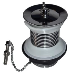 1 1/4 Inch Unslotted Basin Waste With Chrome Solid Plug Chain & Stay