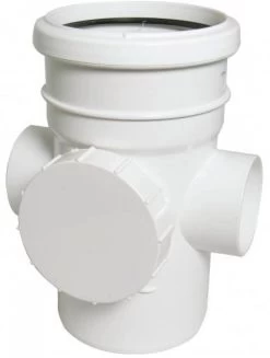 FLOPLAST 110mm Soil Ring Seal Access Socket Spigot – White