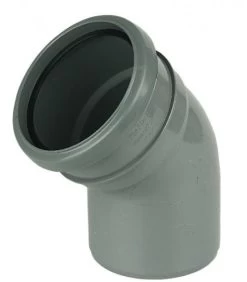 FLOPLAST 110mm Ring Seal Soil 135 Degree Socket To Spigot Bend – Grey