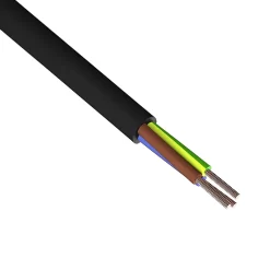 3 Core Black Tough Flexible Rubber Power Mains Cable – 0.75mm X 50 Metres