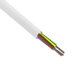 3 Core White PVC Medium Duty Flex Power Mains Cable – 2.5mm X 50 Metres