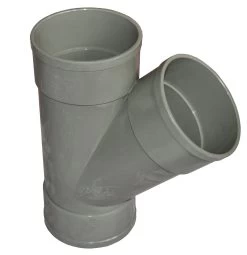 Triple Socket Solvent Soil Pipe 45 Degree Tee – Grey
