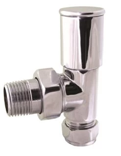 15mm Angled Chrome Towel Warmer Valve – Twin Pack