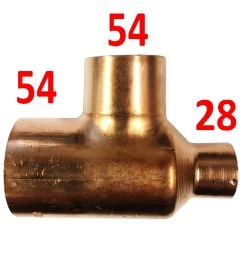 54mm X 28mm X 54mm Endfeed Reducing Tee
