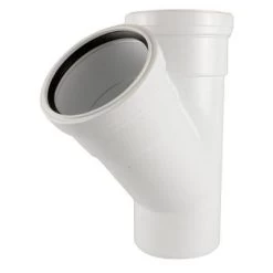 Double Socket Pushfit Soil Pipe 45 Degree Tee – White