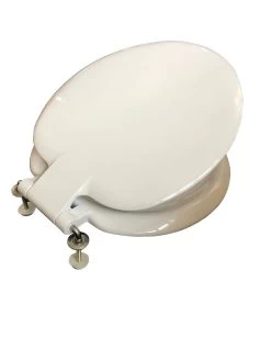Celmac Sonata White Toilet Seat Stainless Steel Hinges