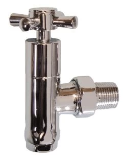 Optima Chrome Towel Warmer Valve – Minimalistic Angle