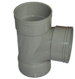 Triple Socket Solvent Soil Pipe 90 Degree Tee – Grey
