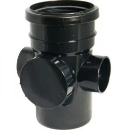 FLOPLAST 110mm Soil Ring Seal Access Socket Spigot – Black