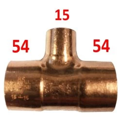 54mm X 54mm X 15mm Endfeed Reducing Tee