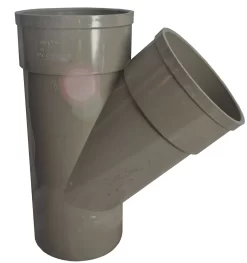 Double Socket Solvent Soil Pipe 45 Degree Tee – Grey