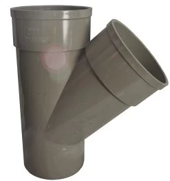 Double Socket Solvent Soil Pipe 45 Degree Tee – Grey