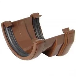 FLOPLAST 114mm Square To 112mm Round Gutter Adapter – Brown