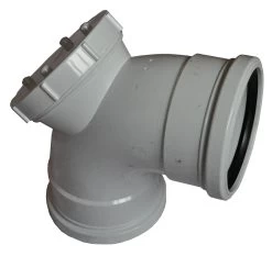 Double Socket Pushfit Soil Pipe 90 Access Bend – White