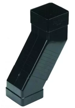 FLOPLAST 65mm Square Downpipe Adjustable Offset Bend – Black