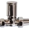 Optima Chrome Towel Warmer Valve – Contemporary Straight