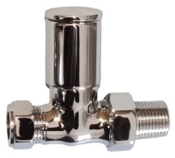 Optima Chrome Towel Warmer Valve – Contemporary Straight