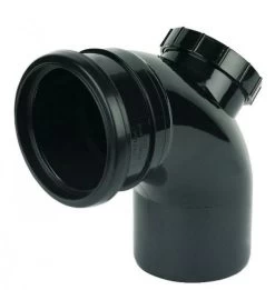 FLOPLAST 110mm Soil Ring Seal 92.5 Degree Access Bend – Black