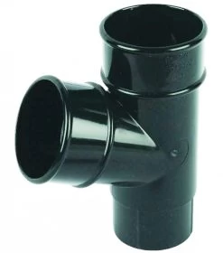 FLOPLAST 68mm Round 67 Degree Downpipe Branch – Black