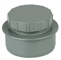 FLOPLAST 110mm Soil Screwed Access Cap – Grey
