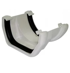 FLOPLAST 114mm Square To 112mm Round Gutter Adapter – White