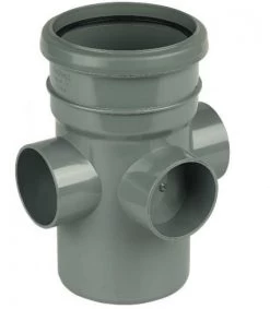 FLOPLAST 110mm Ring Seal Soil Boss Pipe Socket To Spigot – Grey