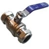 54mm Lever Ball Valve – Blue Handle