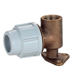 PLASSON 9055 25mm X 3/4″ Brass Wallplate Elbow