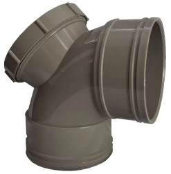 Double Socket Solvent Soil Pipe 90 Access Bend – Grey