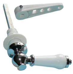 Toilet Cistern Handle – White Ceramic/chrome