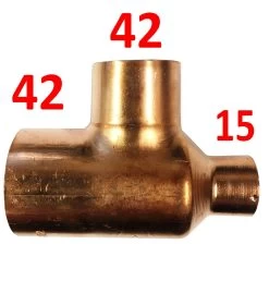 42mm X 15mm X 42mm Endfeed Reducing Tee