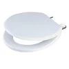 CELMAC Emerald White Toilet Seat With Chromed Metal Hinges