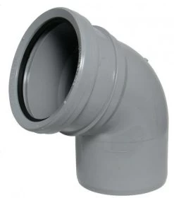 110mm Ring Seal Soil 112.5 Degree Socket To Spigot Bend- Grey