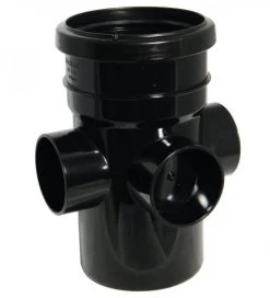 FLOPLAST 110mm Ring Seal Soil Boss Pipe Socket To Spigot – Black