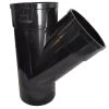 Double Socket Solvent Soil Pipe 45 Degree Tee – Black