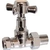 Optima Chrome Towel Warmer Valve – Traditional Straight