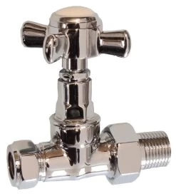 Optima Chrome Towel Warmer Valve – Traditional Straight