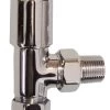 Twin PACK Chrome Angled Towel Warmer Valve – Contemporary
