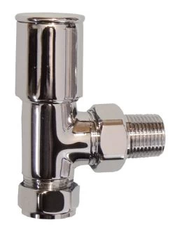 Twin PACK Chrome Angled Towel Warmer Valve – Contemporary