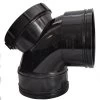 Double Socket Solvent Soil Pipe 90 Access Bend – Black