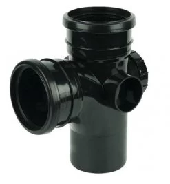 FLOPLAST 110mm Soil Ring Seal 92.5 Degree Access Branch – Black