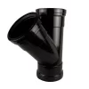 Triple Socket Pushfit Soil Pipe 45 Degree Tee – Black