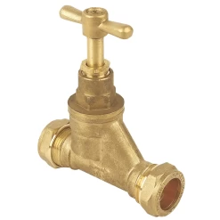 Brass Compression DZR Mains Stopcock Tap – 54mm