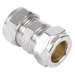 Chrome Compression Female Equal Straight Coupling Fitting – 35mm